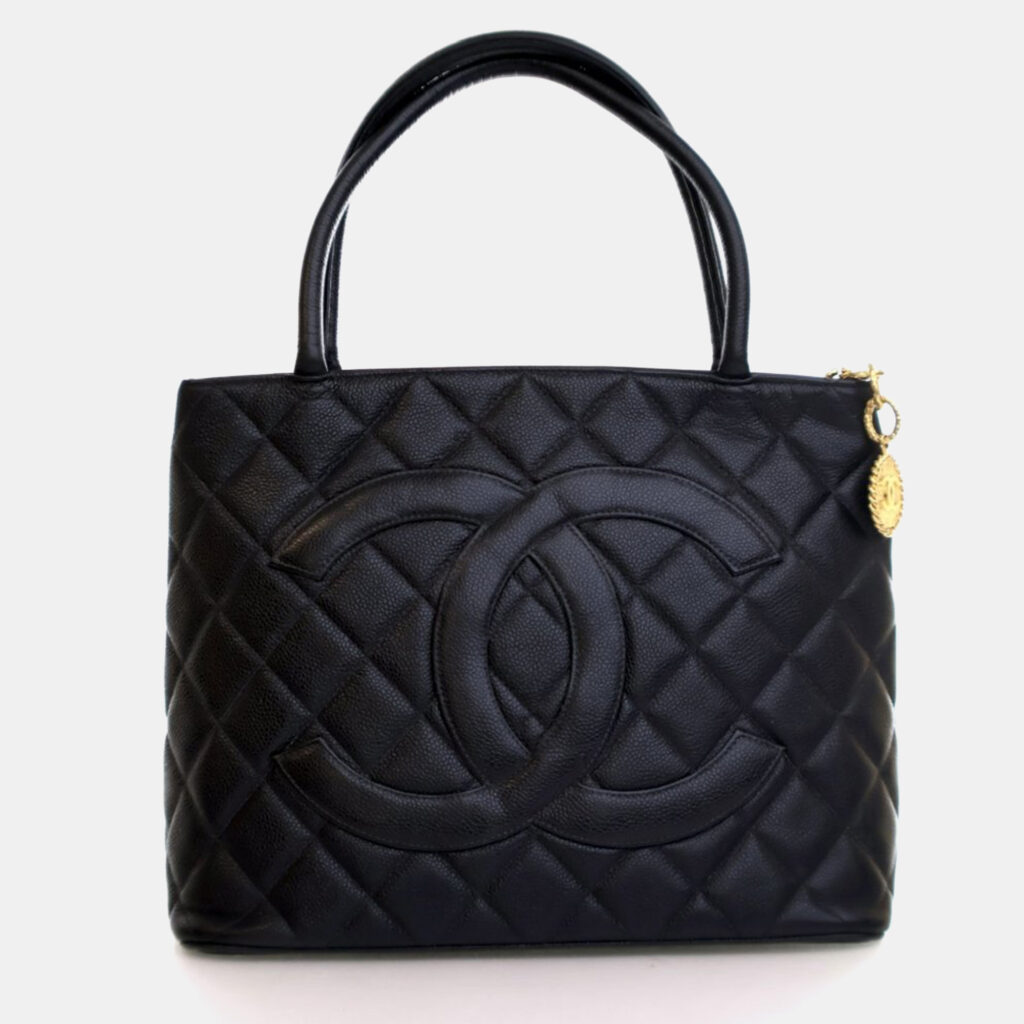 Chanel Vintage Caviar Medallion Tote