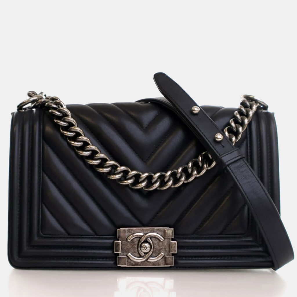 Chanel Medium Black Calfskin Boy Bag