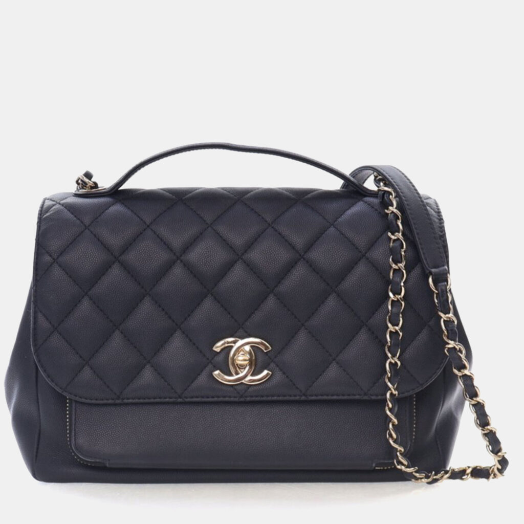 Chanel Large Black Caviar Business Affinity Flap Bag Chanel Large Black Caviar Business Affinity Flap Bag
