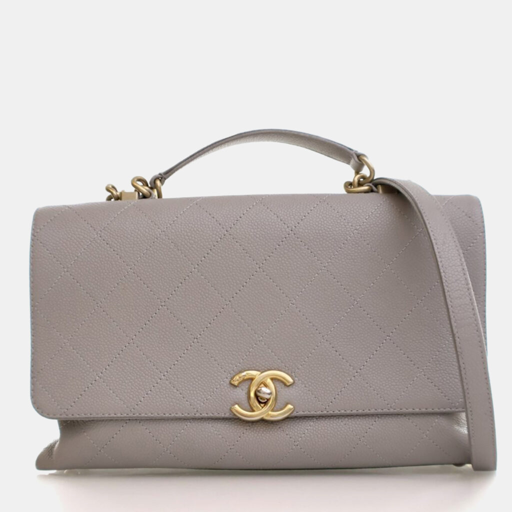 Chanel Medium Grey Caviar Chic Affinity Flap Bag
