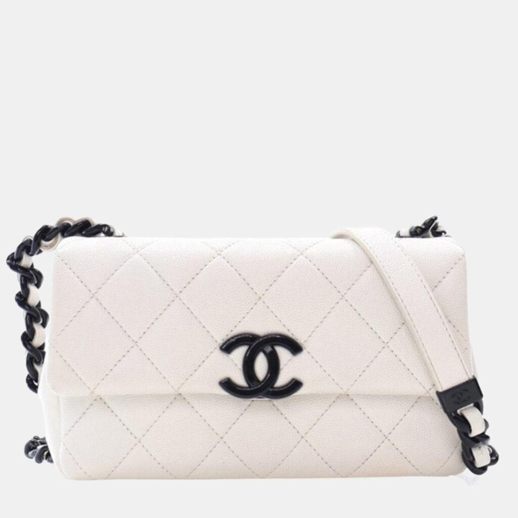 Chanel Small White Caviar My Everything Flap Bag