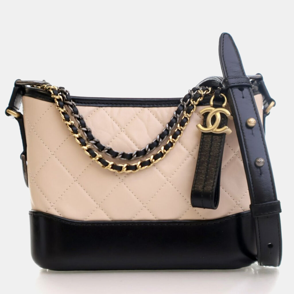 Chanel Small Beige/Black Aged Calfskin Gabrielle Bag Chanel Small Beige/Black Aged Calfskin Gabrielle Bag