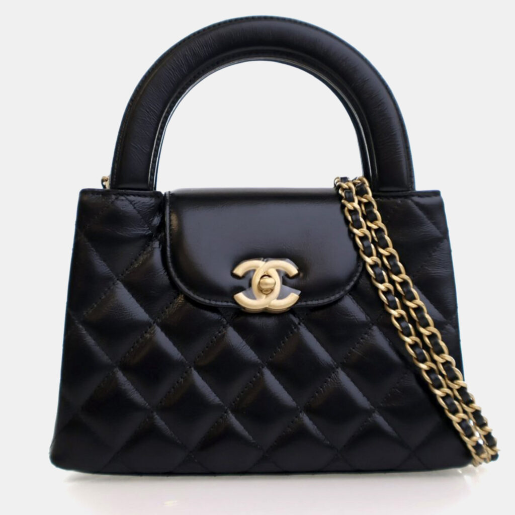 Chanel Nano Crinkled Black Calfskin Kelly Shopper Chanel Nano Crinkled Black Calfskin Kelly Shopper
