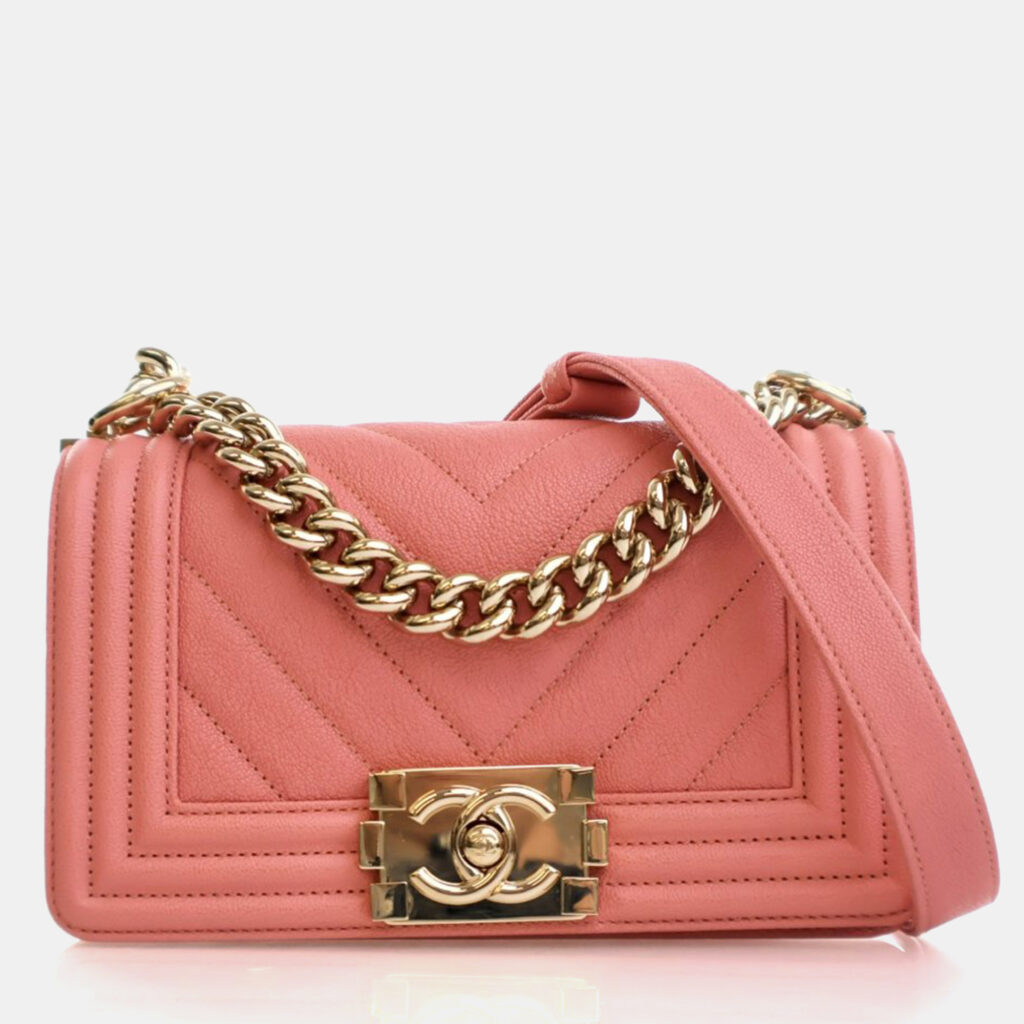 Chanel Small Pink Caviar Boy Bag