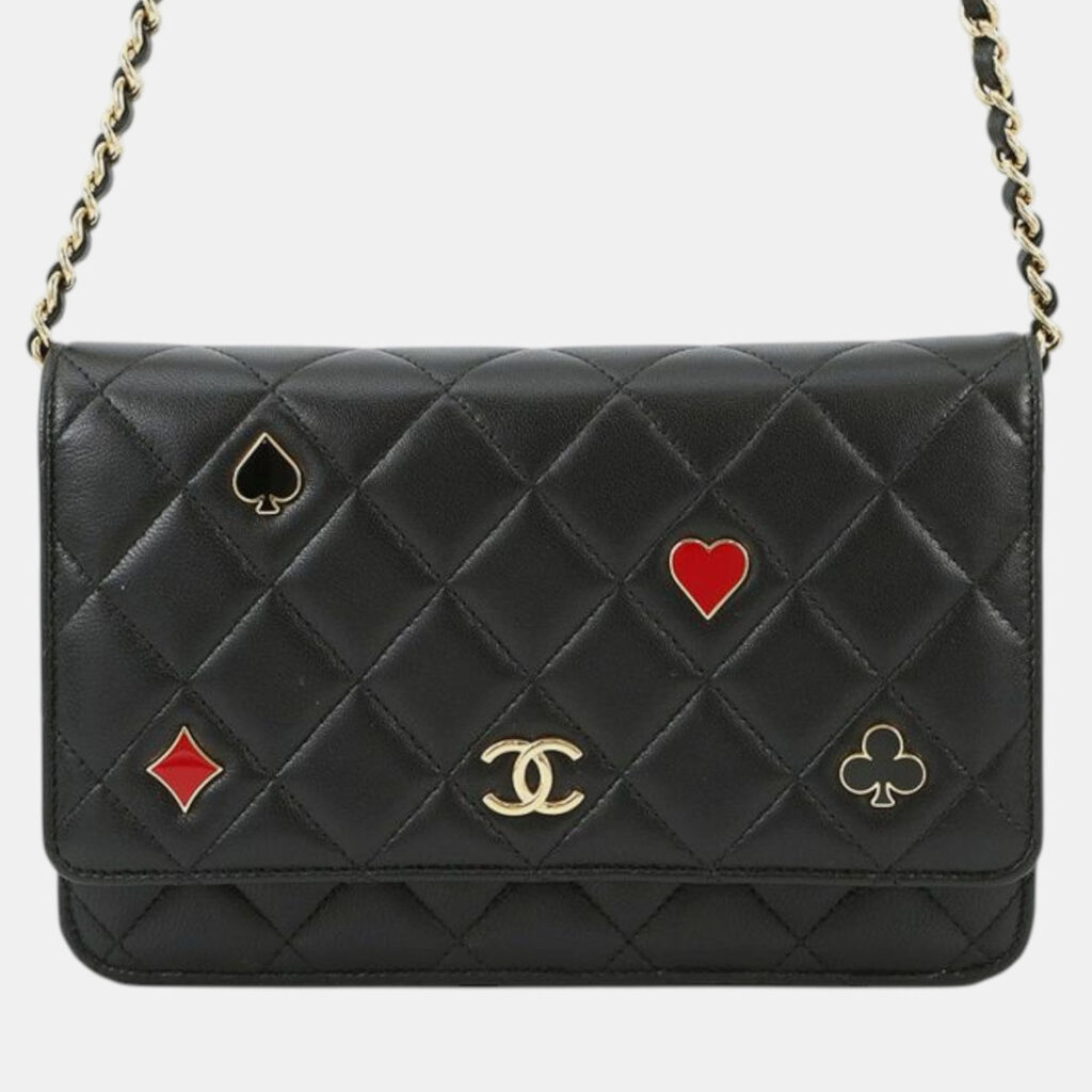 Chanel Black CC Quilted Lambskin Coco Casino Wallet On Chain Chanel Black CC Quilted Lambskin Coco Casino Wallet On Chain