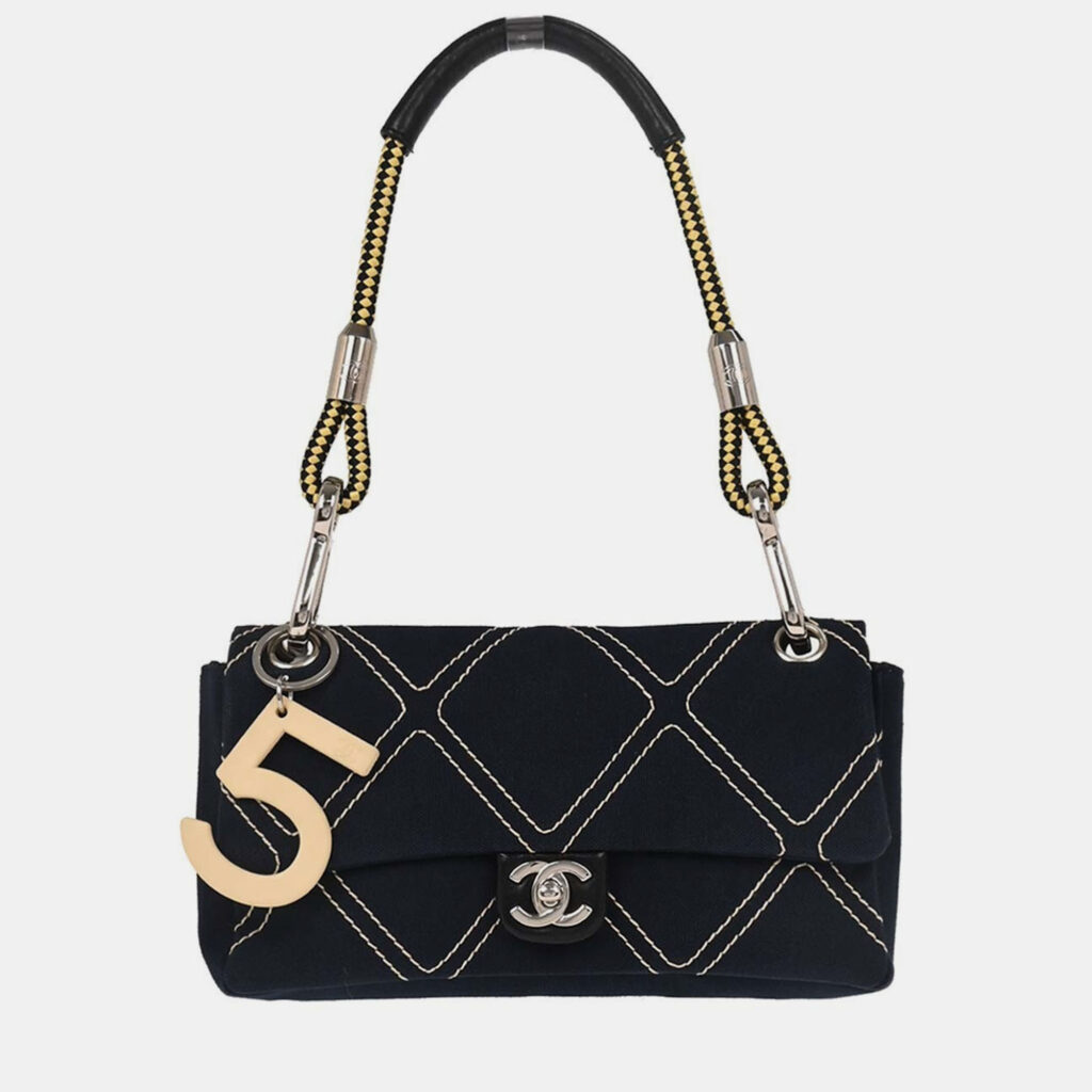 Chanel Navy Canvas No. 5 Handbag