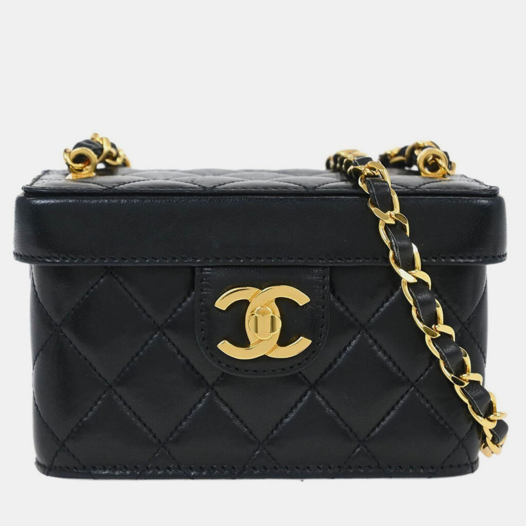Chanel Black Lambskin Vanity Shoulder Bag Chanel Black Lambskin Vanity Shoulder Bag