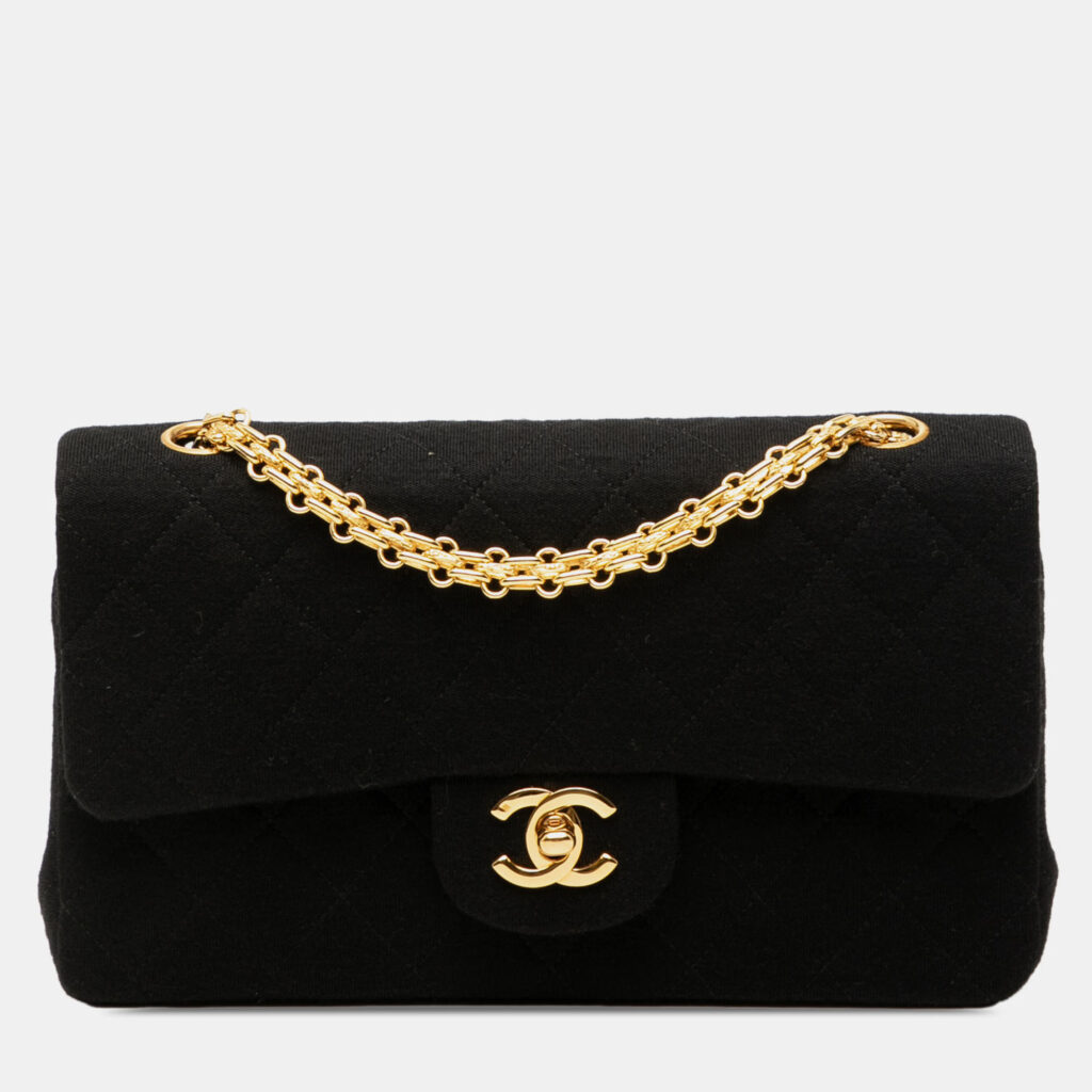 Chanel Black Small Classic Jersey Double Flap Chanel Black Small Classic Jersey Double Flap