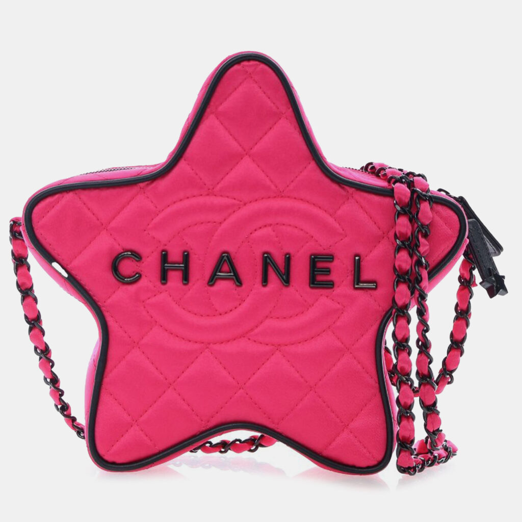 Chanel Pink Quilted Satin Walk Of Fame Star Crossbody Chanel Pink Quilted Satin Walk Of Fame Star Crossbody