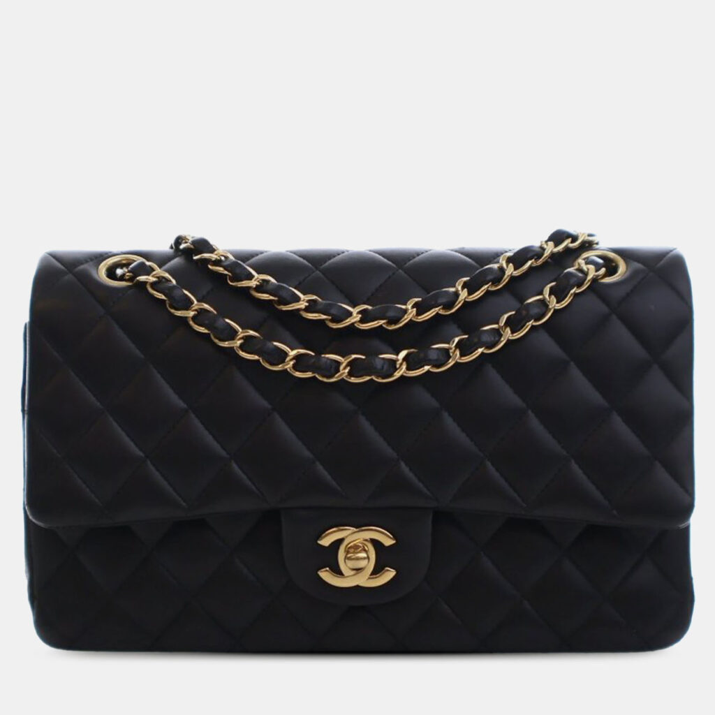 Chanel Black Medium Classic Lambskin Double Flap Chanel Black Medium Classic Lambskin Double Flap