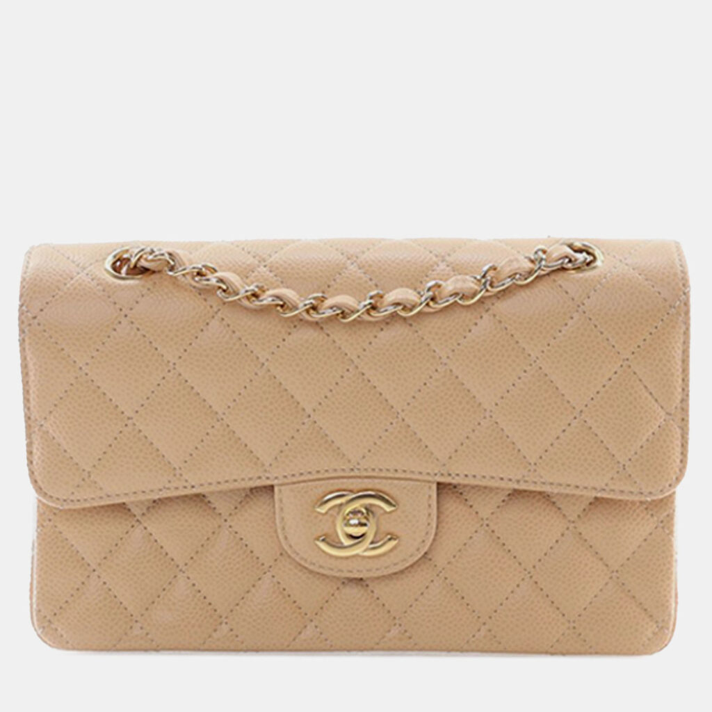 Chanel Beige Small Classic Caviar Double Flap Chanel Beige Small Classic Caviar Double Flap