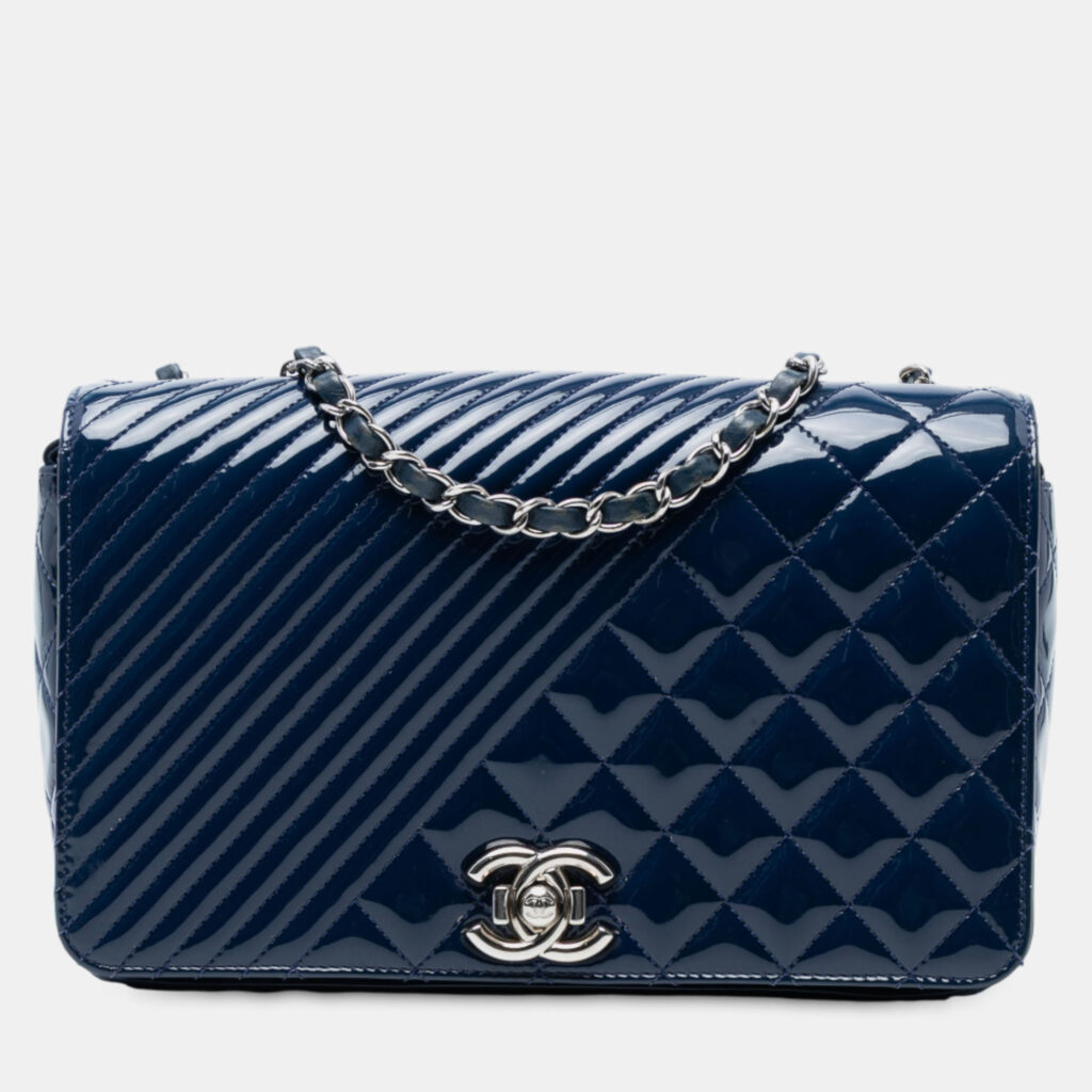 Chanel Blue Medium Patent Coco Boy Flap Chanel Blue Medium Patent Coco Boy Flap