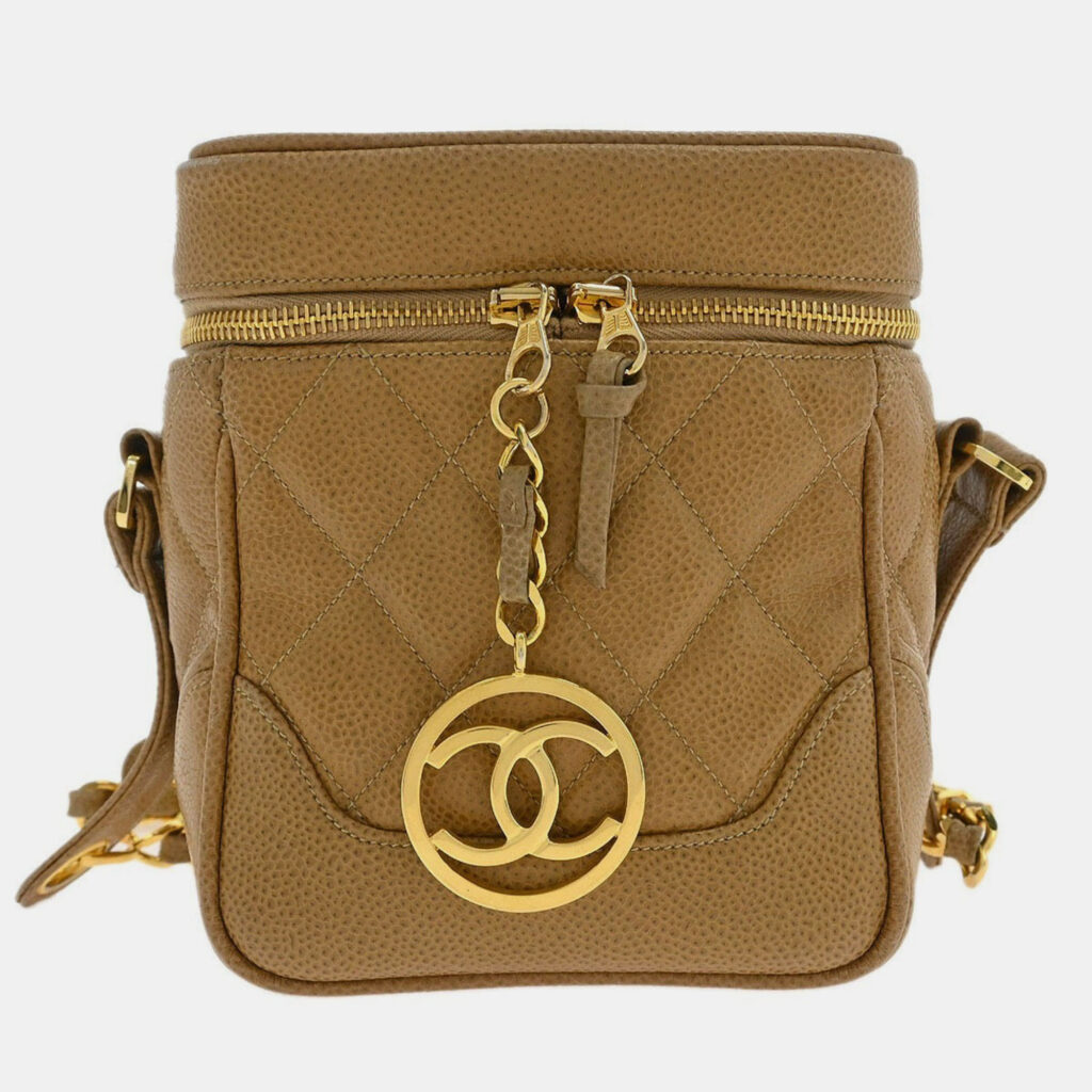 Chanel Beige Calfskin Shoulder Bag Chanel Beige Calfskin Shoulder Bag
