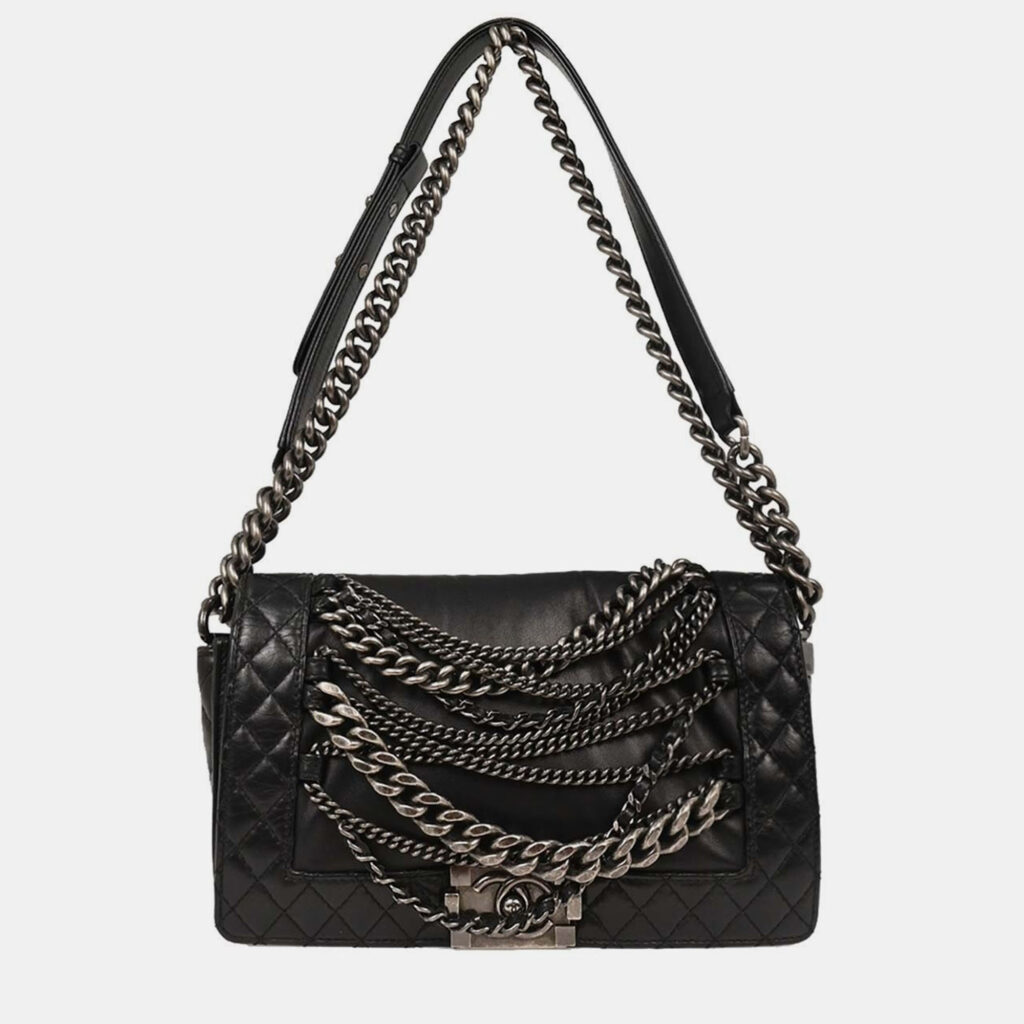 Boy Chanel Black Lambskin Medium Shoulder Bag