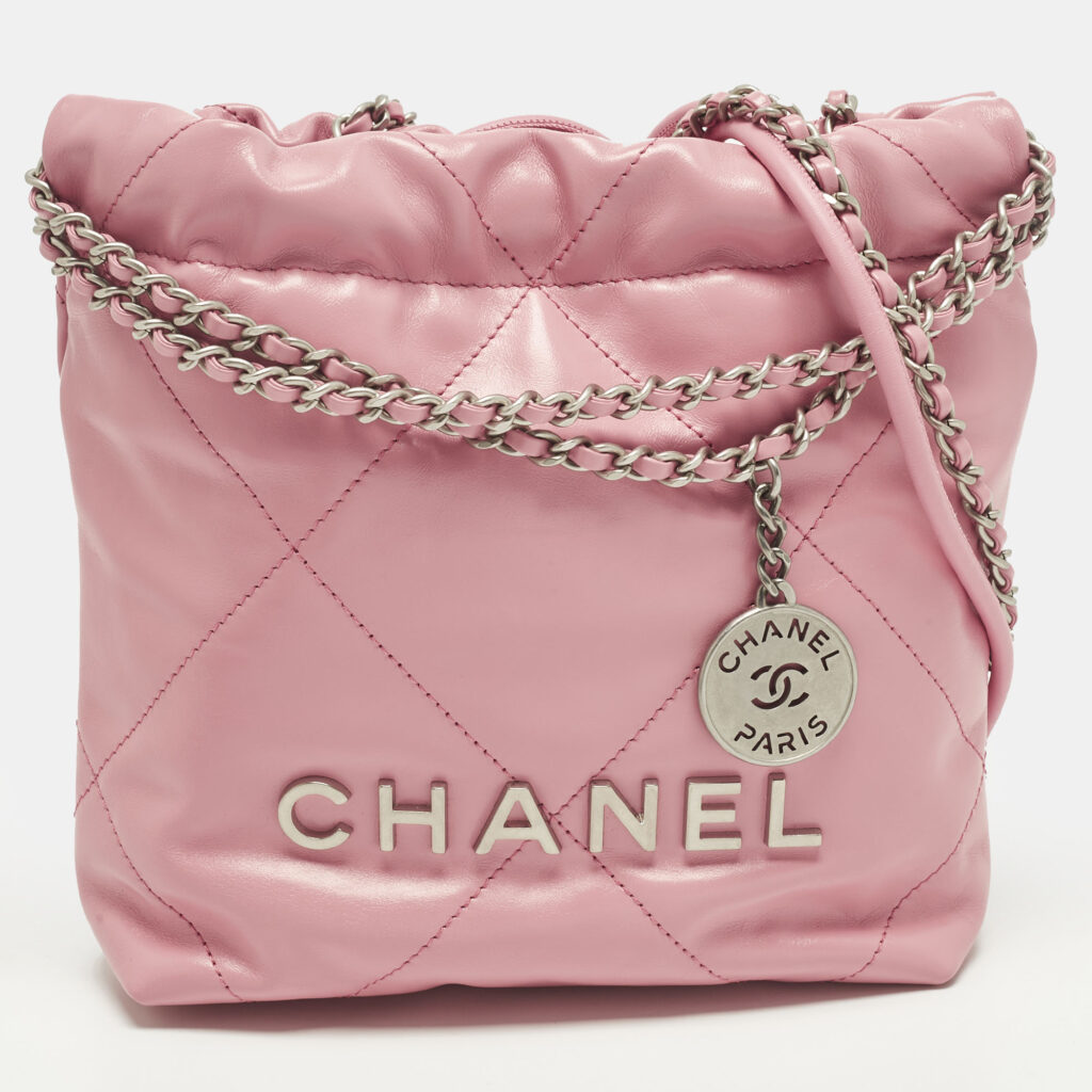 Chanel 22 Mini Pink Quilted Leather Chain Bag Chanel 22 Mini Pink Quilted Leather Chain Bag