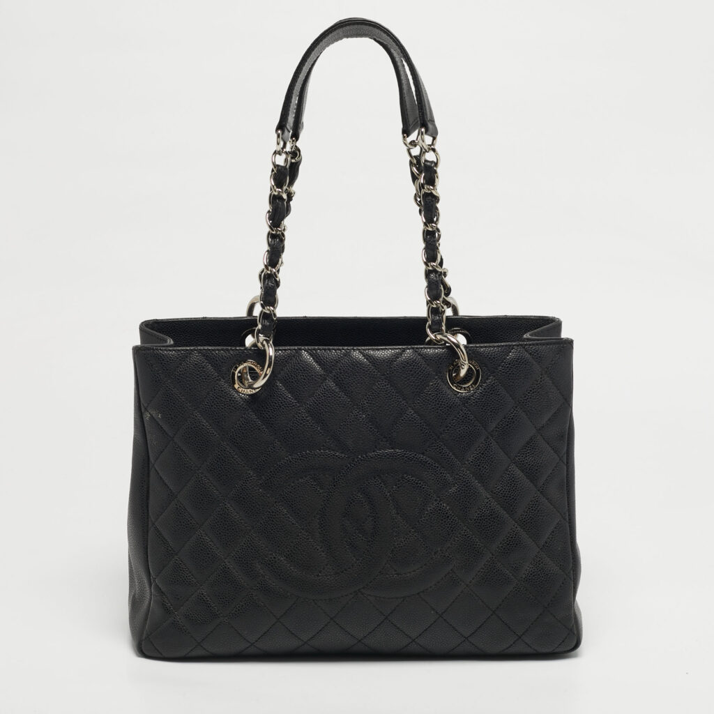 Chanel Grand Shopper Black Quilted Caviar Leather Tote Chanel Grand Shopper Black Quilted Caviar Leather Tote