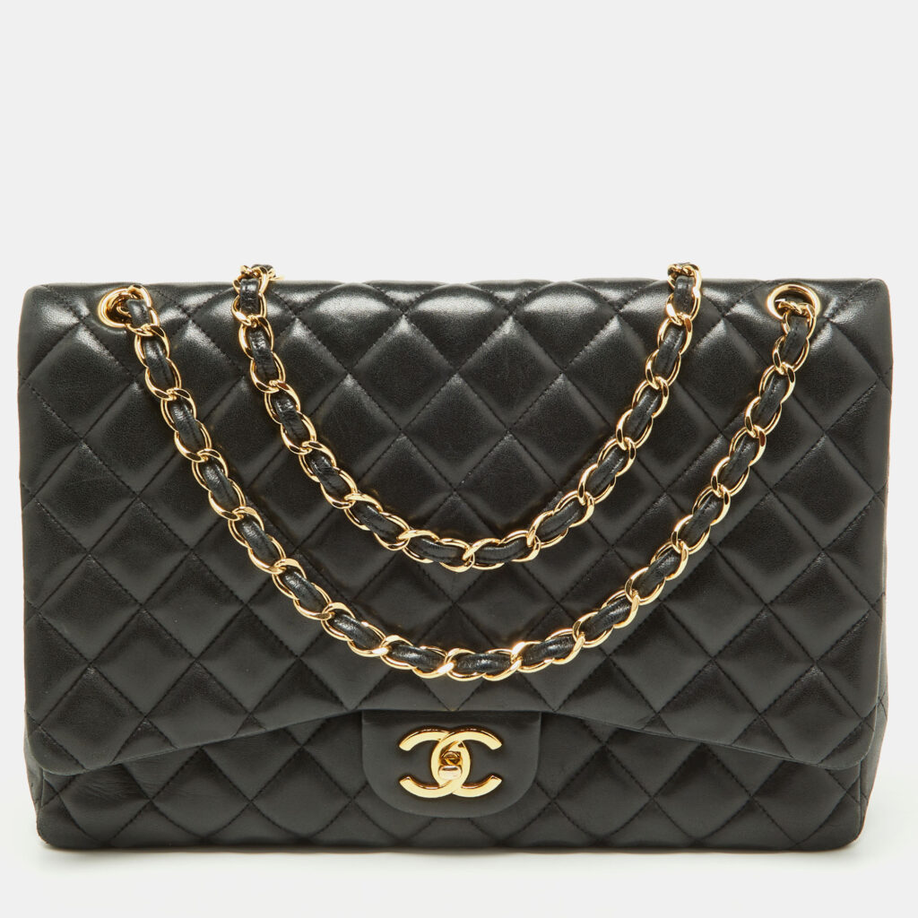 Chanel Black Quilted Leather Maxi Classic Double Flap Bag Chanel Black Quilted Leather Maxi Classic Double Flap Bag