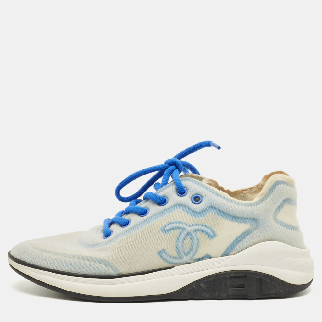 Chanel Blue Mesh CC Low Top Sneakers Size 40.5 Chanel Blue Mesh CC Low Top Sneakers Size 40.5
