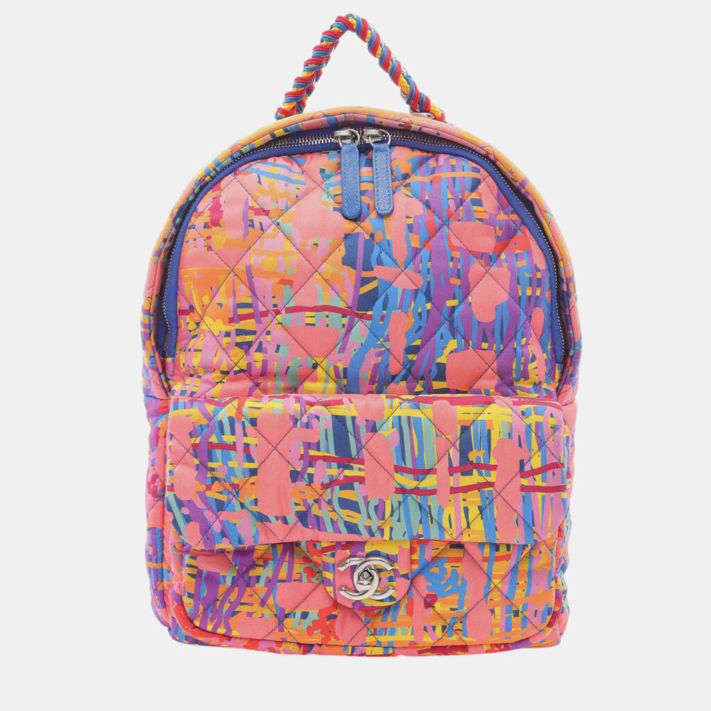 luxury-women-chanel-used-travel-p1237908-002-1.jpg Quilted Printed Foulard Nylon Backpack