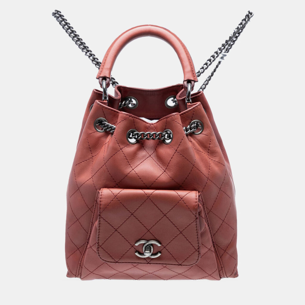 Urban Luxury Drawstring Medium Calfskin Leather Backpack Urban Luxury Drawstring Medium Calfskin Leather Backpack