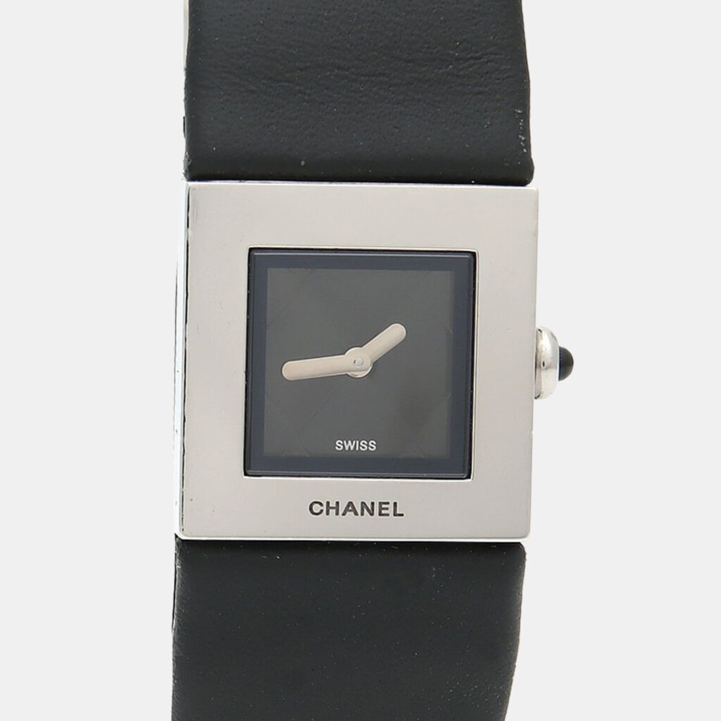 Chanel Matelasse Quartz Black Stainless Steel Women's Wristwatch 19 mm