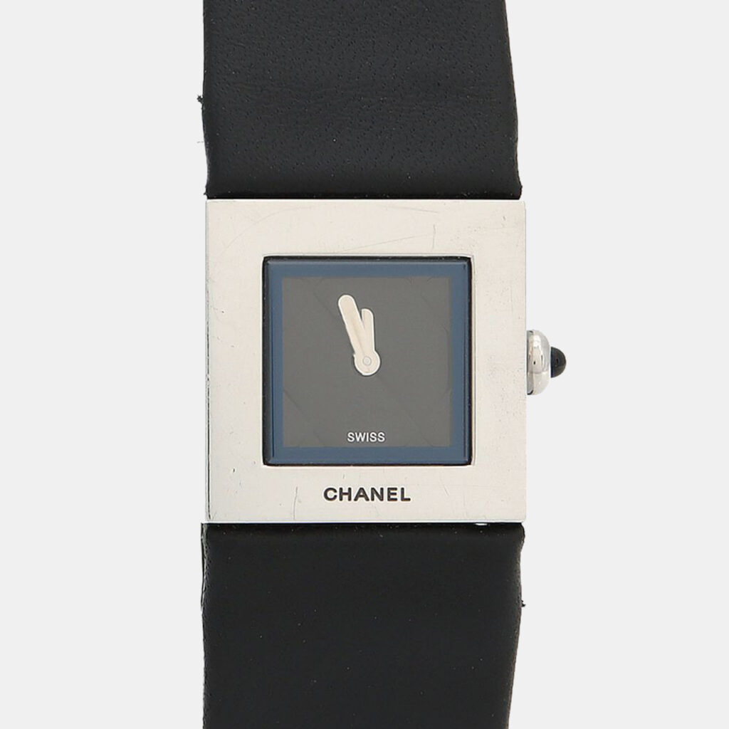 Chanel Matelasse Quartz Black Stainless Steel Women's Wristwatch 19 mm