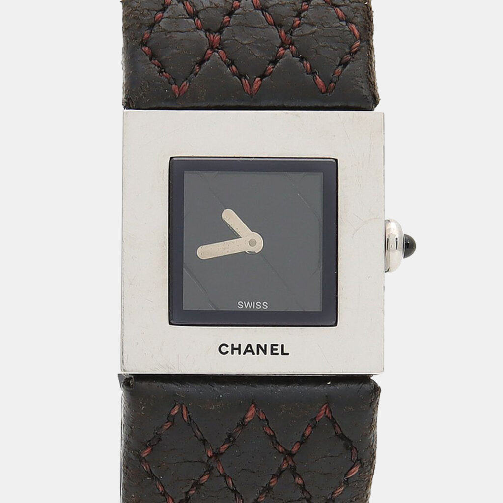 Chanel Matelasse Quartz Black Stainless Steel Women's Wristwatch 19 mm