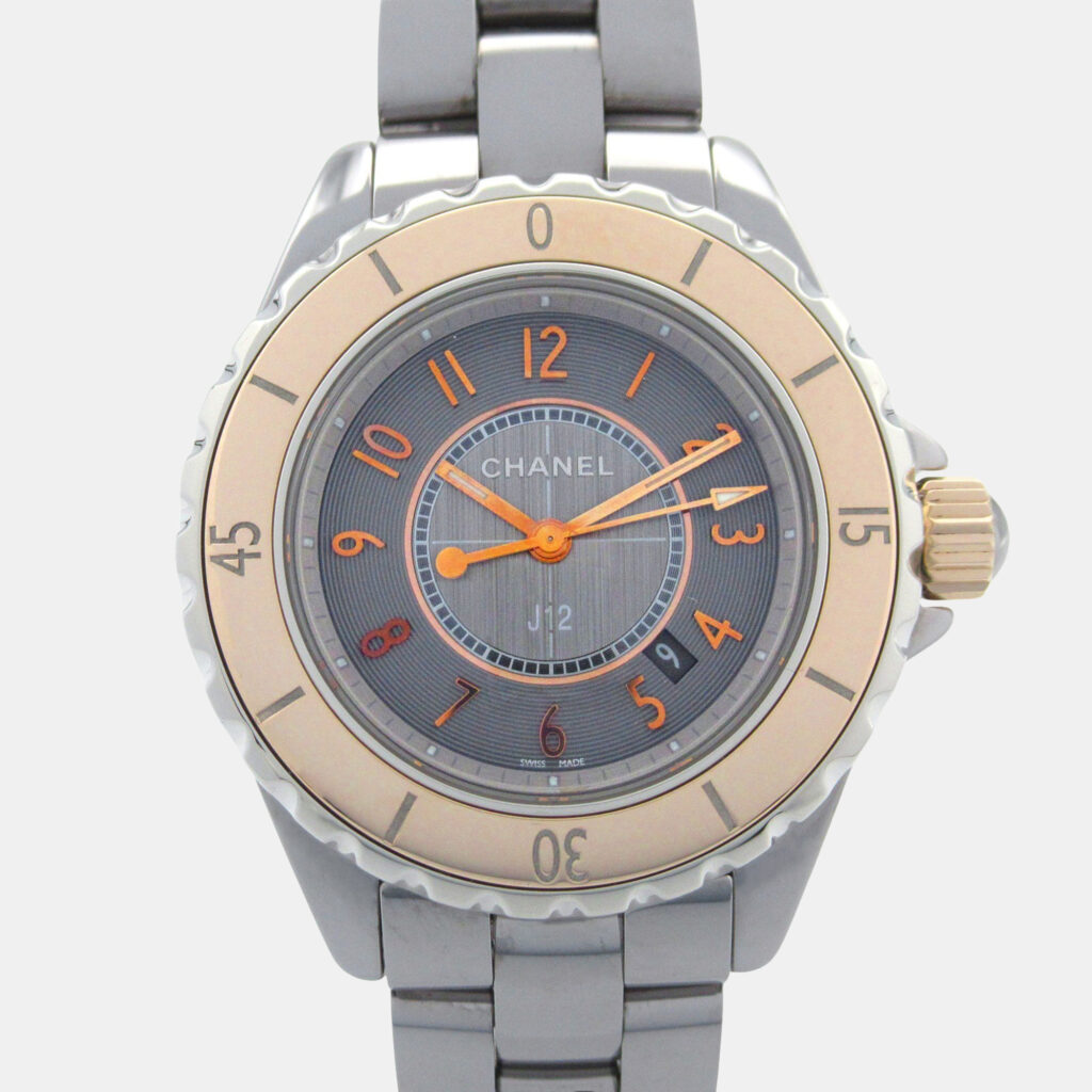 Chanel J12 H4197 Quartz Grey 18k Rose Gold Ceramic Women's Wristwatch 34 mm Chanel J12 H4197 Quartz Grey 18k Rose Gold Ceramic Women's Wristwatch 34 mm