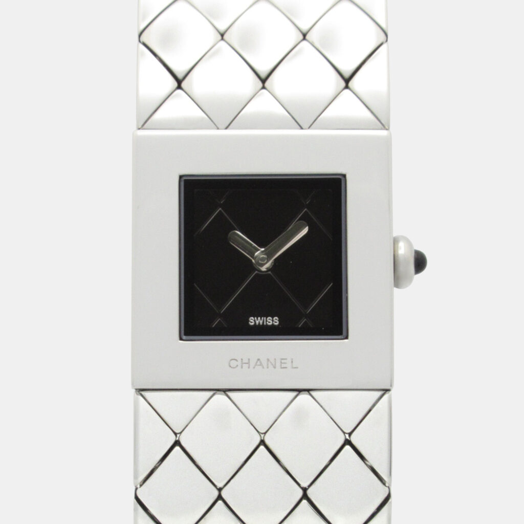 Chanel Matelasse H0009 Quartz Black Stainless Steel Women's Wristwatch 19 mm Chanel Matelasse H0009 Quartz Black Stainless Steel Women's Wristwatch 19 mm