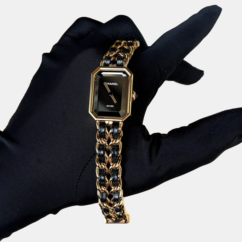 Chanel Première H6951 Gold Metal Leather Women's Wristwatch 20 mm