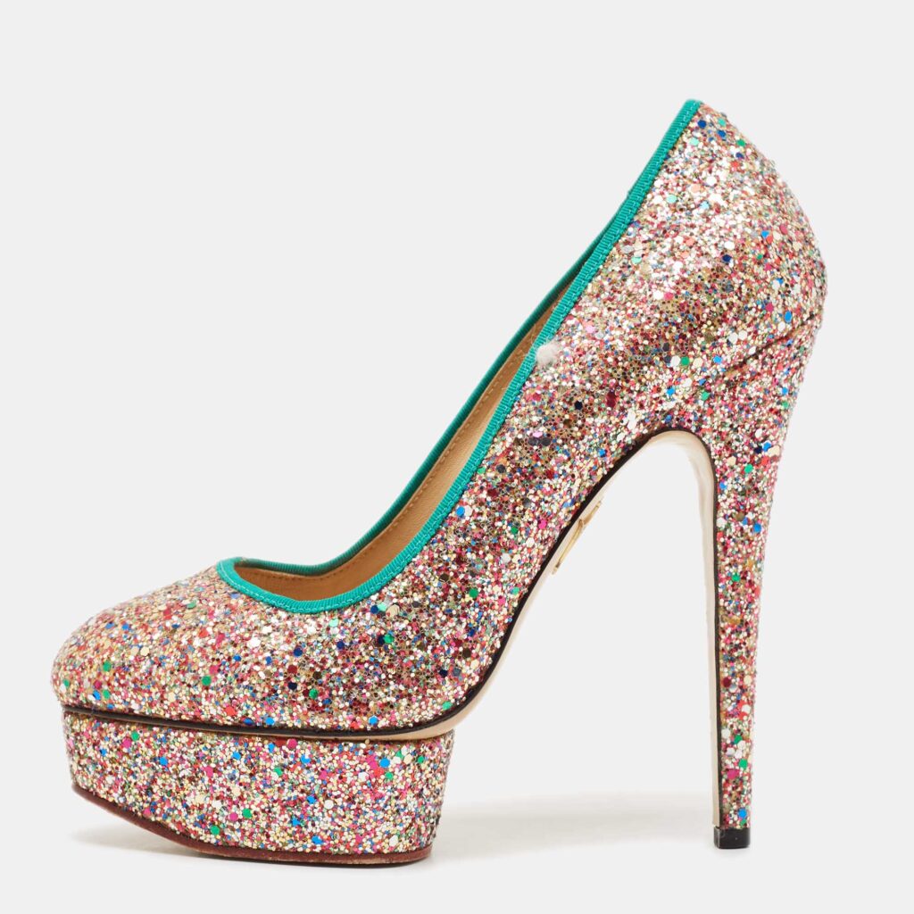 Charlotte Olympia Multicolor Glitter Dolly Platform Pumps Size 38 Charlotte Olympia Multicolor Glitter Dolly Platform Pumps Size 38