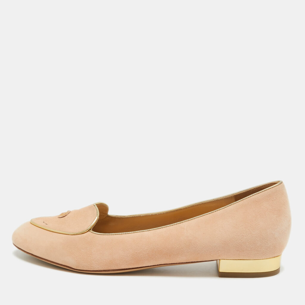 Charlotte Olympia Pink Suede Cancer Smoking Slippers Size 39 Charlotte Olympia Pink Suede Cancer Smoking Slippers Size 39