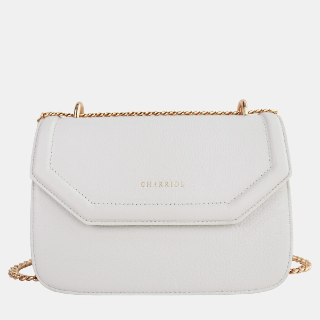 Charriol Offwhite Leather Twilight Handbag Charriol Offwhite Leather Twilight Handbag