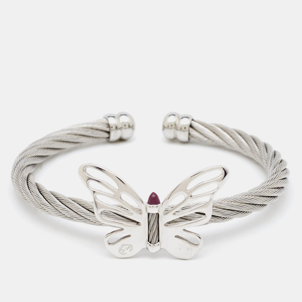 Charriol Butterlfly Enamel Silver Tone Bracelet Charriol Butterlfly Enamel Silver Tone Bracelet