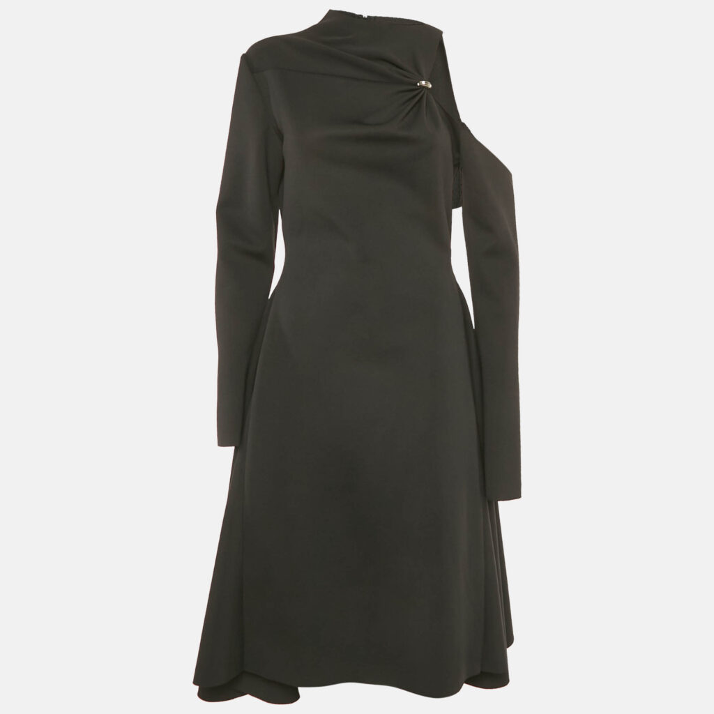Chats By C.Dam Black Jersey Cut-Out Detail Midi Dress S