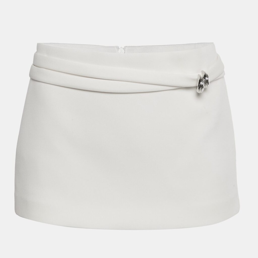 luxury-women-chats-by-cdam-used-clothes-p1246736-004-1.jpg Chats by C.Dam White Gabardine Waist-Detail Mini Skirt S