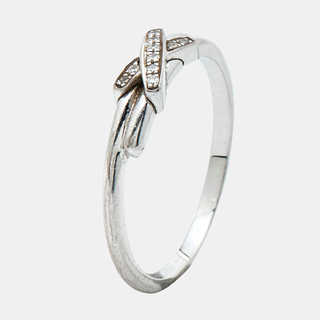 Chaumet Jeux de Liens Diamonds 18k White Gold Ring Size 53 Chaumet Jeux de Liens Diamonds 18k White Gold Ring Size 53