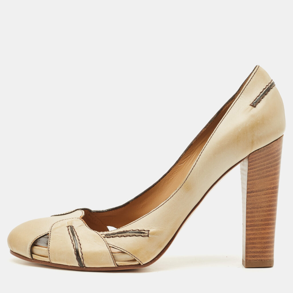 Chloe Beige Ombre Leather Cut Out Pumps Size 40 Chloe Beige Ombre Leather Cut Out Pumps Size 40