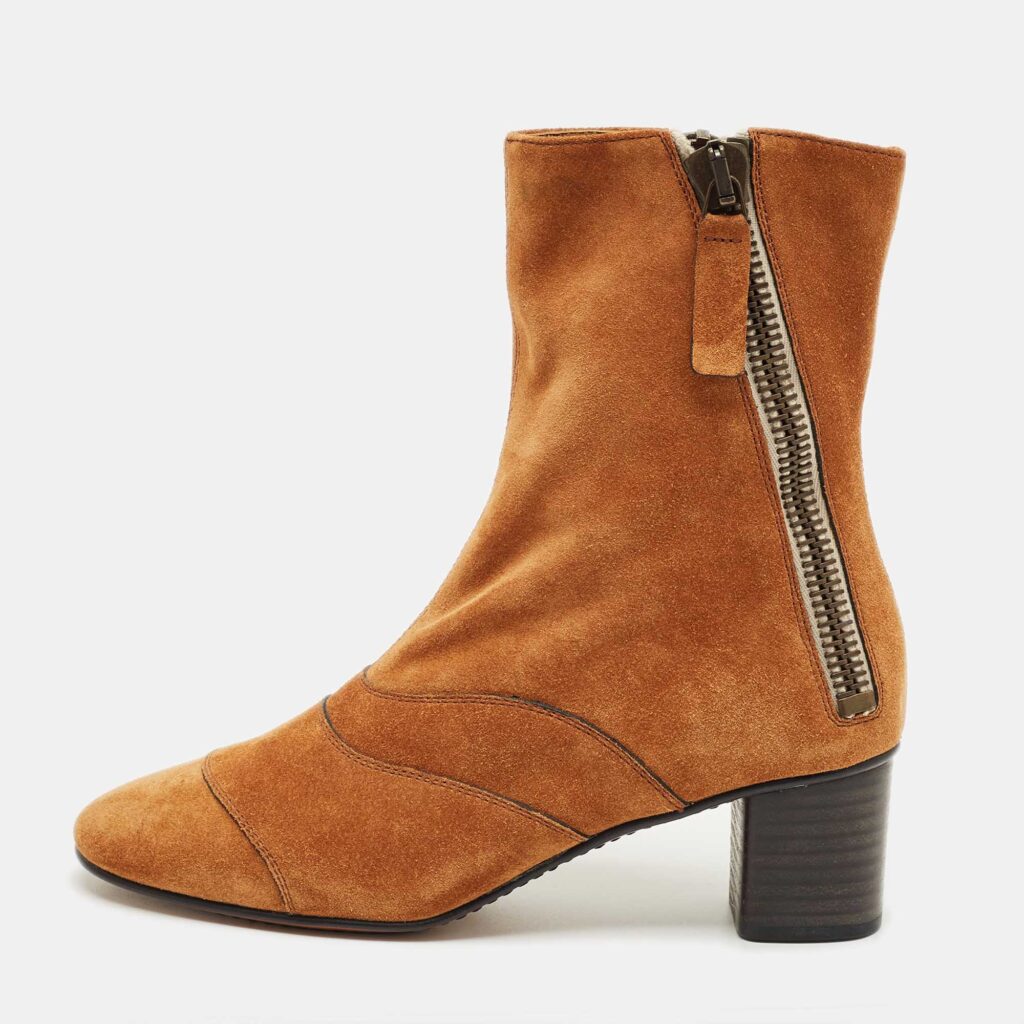 Chloe Brown Suede Lexie Ankle Length Boots Size 36