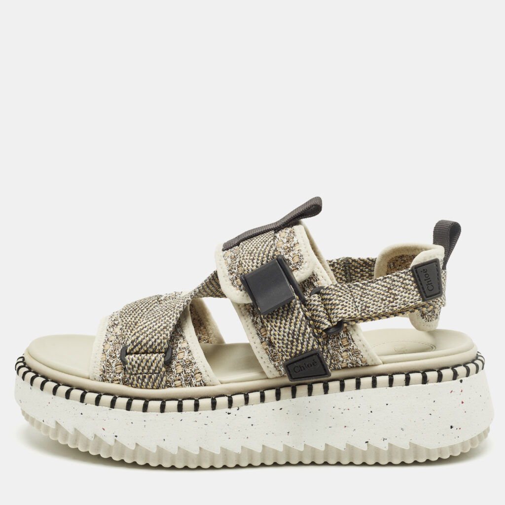 Chloé Lilli Size 39 Multicolor Fabric Slingback Sandals Chloé Lilli Size 39 Multicolor Fabric Slingback Sandals