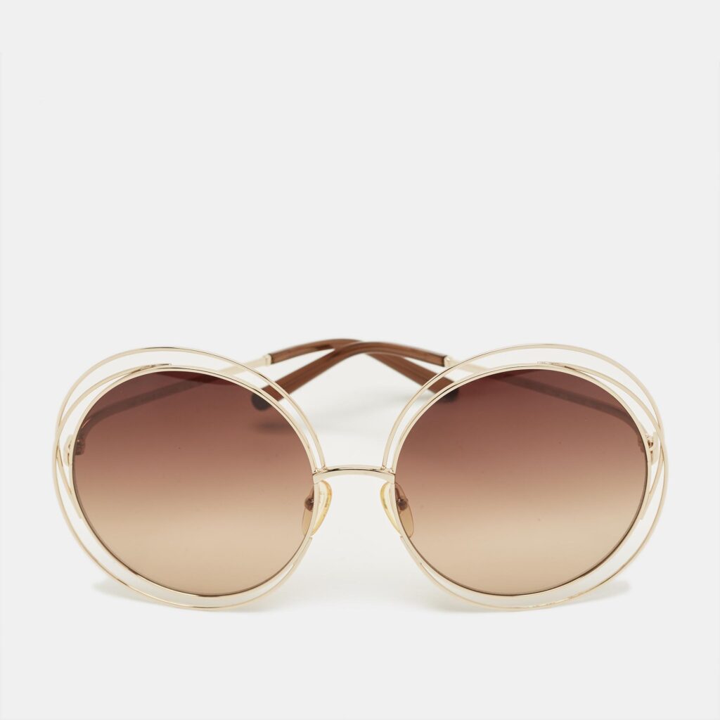 Chloé Brown/Gold Gradient CE114S Carlina Round Sunglasses Chloé Brown/Gold Gradient CE114S Carlina Round Sunglasses