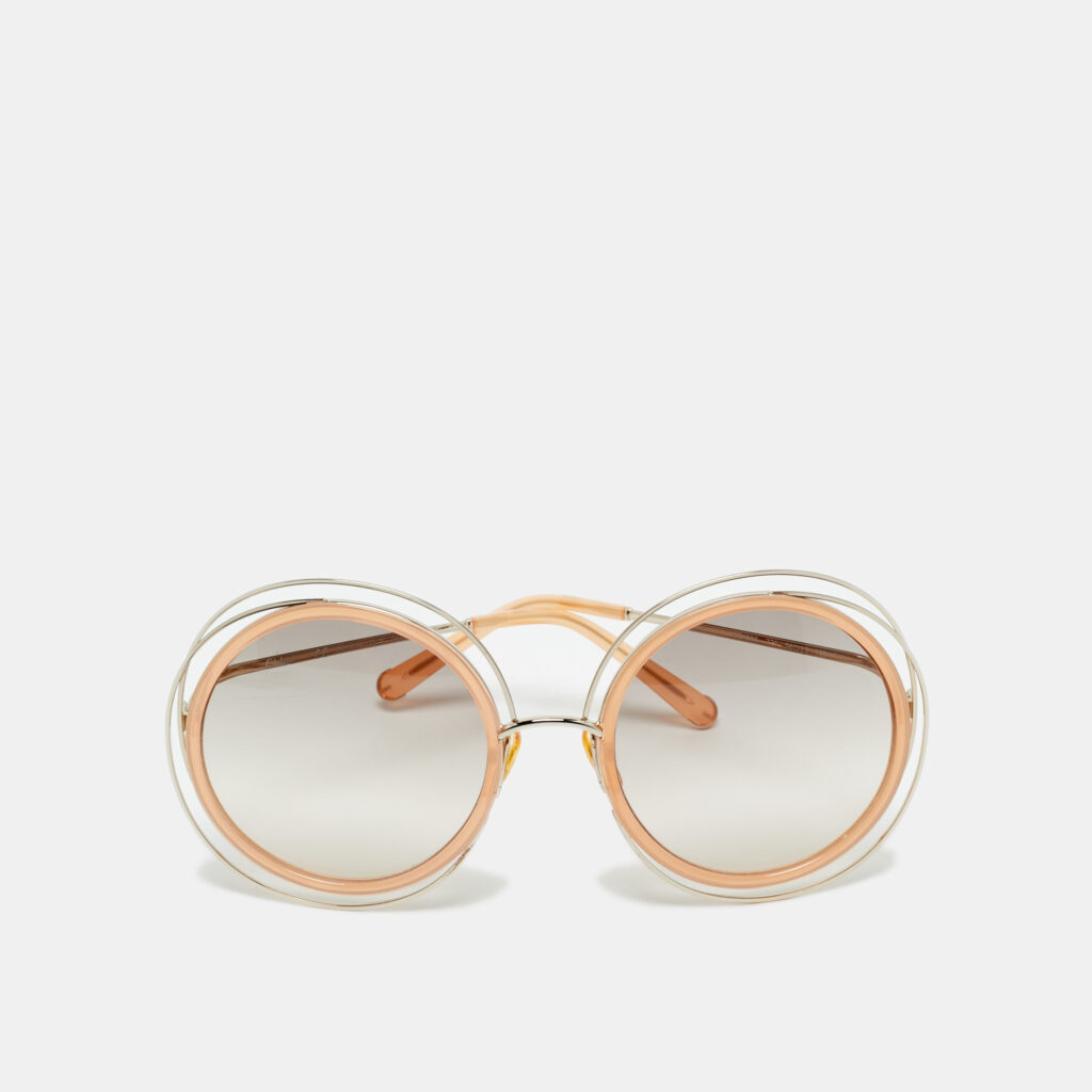luxury-women-chloe-used-accessories-p1244414-001-1.jpg Chloe Brown/Gold Tone Gradient CE120S Carlina Round Sunglasses