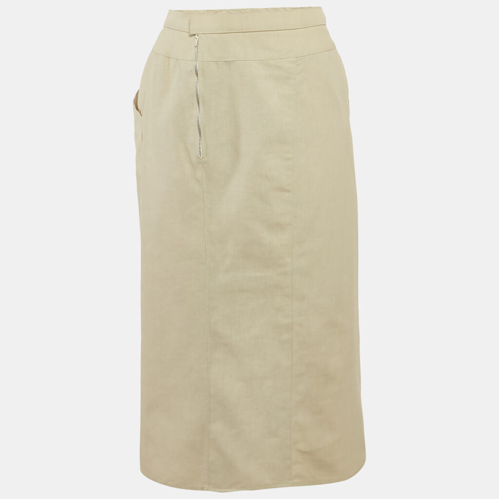 Chloé Vintage Cream Cotton Pencil Skirt S Chloé Vintage Cream Cotton Pencil Skirt S