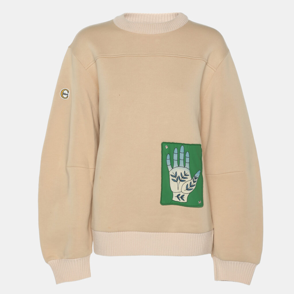 Chloé Beige Jersey Wool Sweatshirt S Chloé Beige Jersey Wool Sweatshirt S