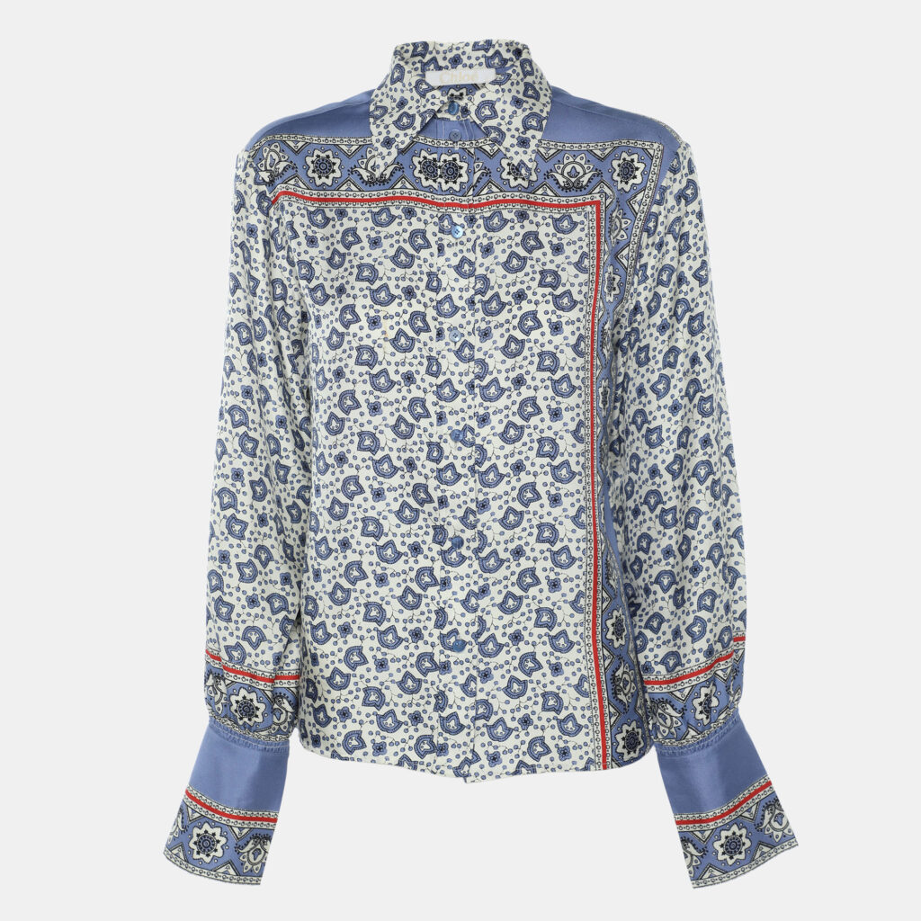 Chloé Multicolor Printed Silk Button Front Shirt S Chloé Multicolor Printed Silk Button Front Shirt S