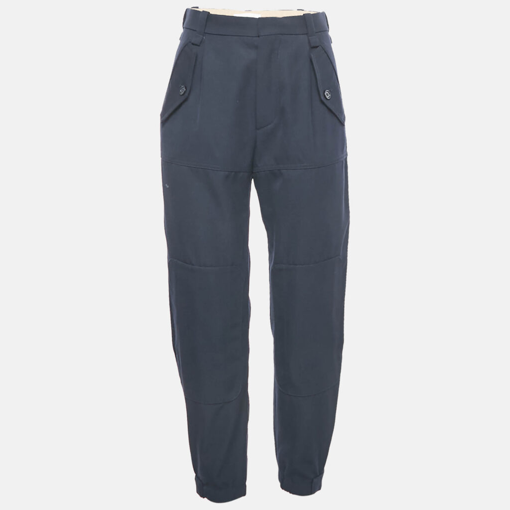 Chloé Navy Blue Gabardine Jogger Pants M Chloé Navy Blue Gabardine Jogger Pants M