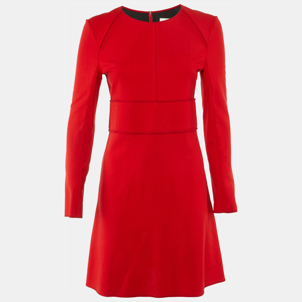Chloe Red Wool Full Sleeve Mini Dress M