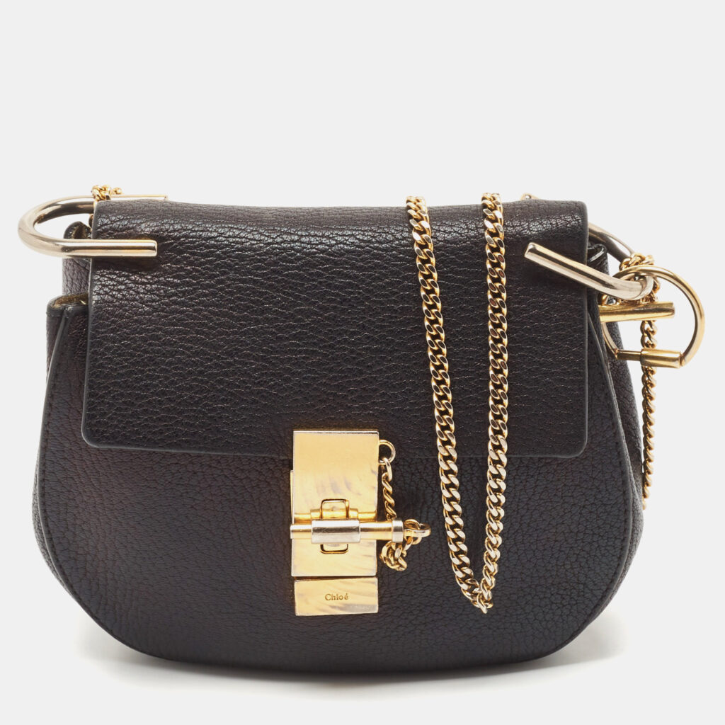 Chloé Black Leather Mini Drew Chian Shoulder Bag Chloé Black Leather Mini Drew Chian Shoulder Bag