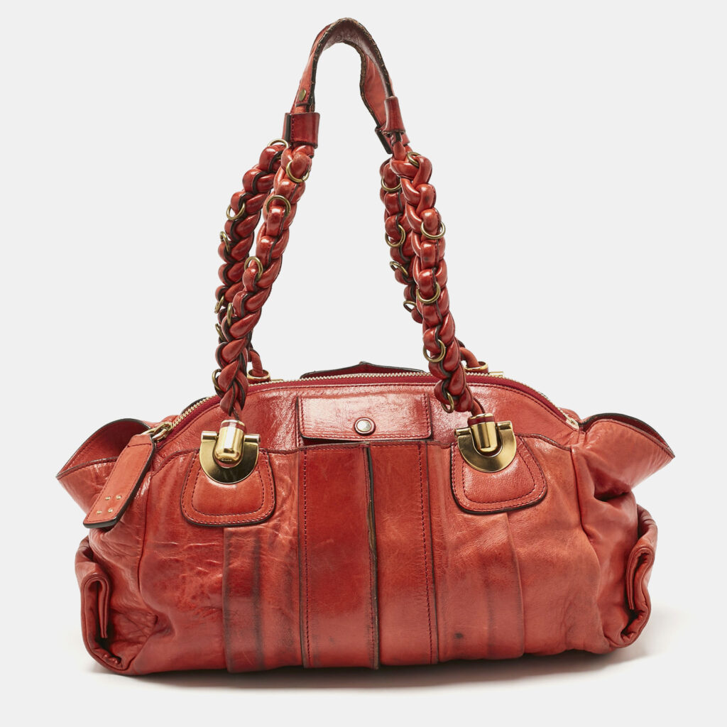 Chloe Orange Leather Heloise Satchel