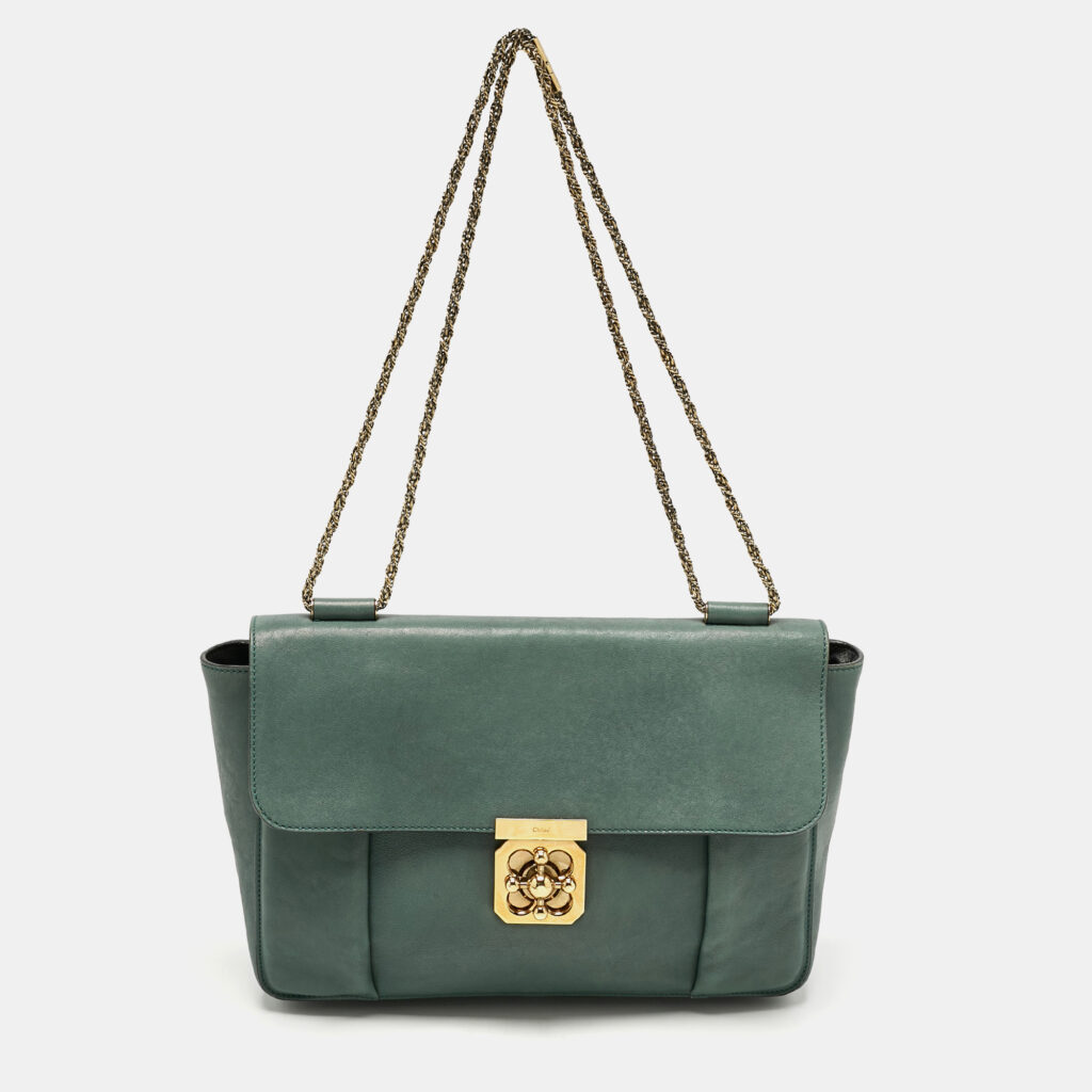 Chloe Green Leather Large Elsie Shoulder Bag Chloe Green Leather Large Elsie Shoulder Bag
